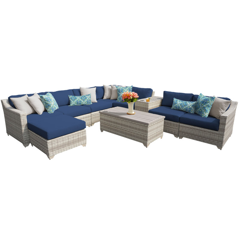 Sol 72 Outdoor Falmouth 10 Piece Rattan Sectional Seating Group with Cushions & Reviews Wayfair